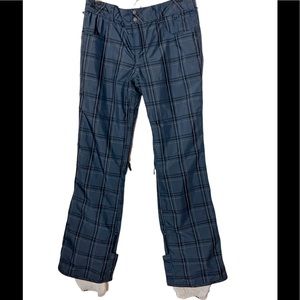 BURTON DRYRIDE WHITE COLLECTION BLUE PLAID SNOWBOARD PANTS